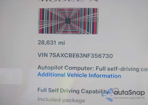 2022 Tesla Model X Plaid Tri Motor All-Wheel Drive z USA, uszkodzony, nr VIN 7SAXCBE63NF356730